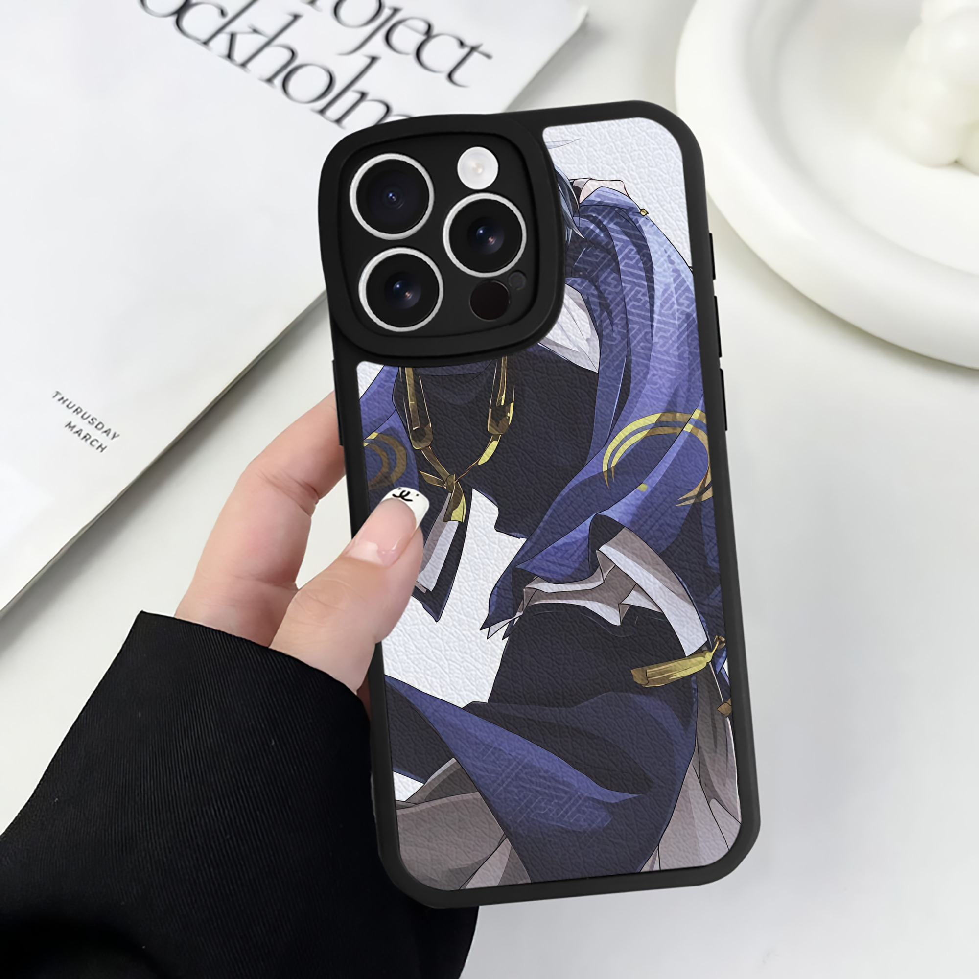（画像用） 刀剣乱舞 Touken Ranbu 【iPhone 16シリーズ対応】シリコンスマホケース（レザー調） 材質：シリコン